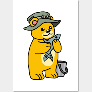 Teddy Bear Fisherman Posters and Art